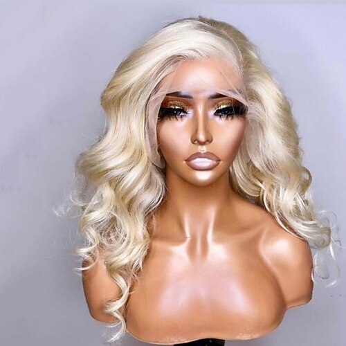 

Remy Human Hair 13x4 Lace Front Wig Free Part Brazilian Hair Wavy Blonde Wig 130% 150% Density with Baby Hair 100% Virgin Glueless With Bleached Knots Pre-Plucked For Women wigs for black women Long