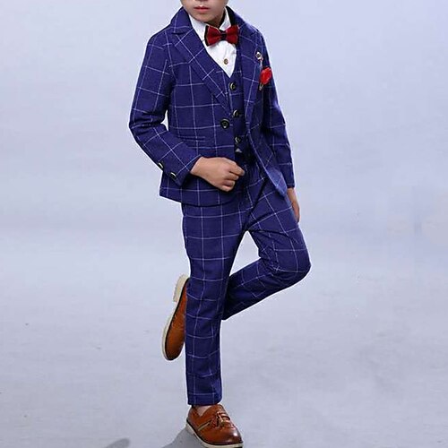 3 Pieces Kids Boys Blazer Tank Pants Clothing Set Long Sleeve Outfit Blue Gray Wine Plaid Suit School Gentle Preppy Style 3-13 Years
3 Pieces Kids Boys Blazer Tank Pants Clothing Set Long Sleeve Outfit Blue Gray Wine Plaid Suit School Gentle Preppy Style 3-13 Years