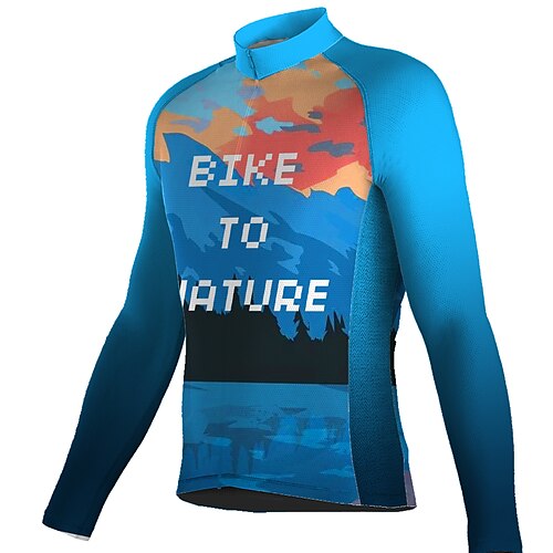 21Grams Men's Cycling Jersey Long Sleeve Bike Top with 3 Rear Pockets Mountain Bike MTB Road Bike Cycling Breathable Quick Dry Moisture Wicking Reflective Strips Blue Graphic Polyester Spandex Sports
21Grams Men's Cycling Jersey Long Sleeve Bike Top with 3 Rear Pockets Mountain Bike MTB Road Bike Cycling Breathable Quick Dry Moisture Wicking Reflective Strips Blue Graphic Polyester Spandex Sports
