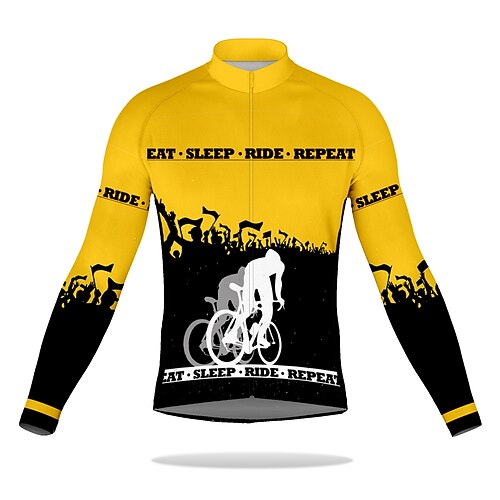 21Grams Men's Cycling Jersey Long Sleeve Bike Top with 3 Rear Pockets Mountain Bike MTB Road Bike Cycling Breathable Quick Dry Moisture Wicking Reflective Strips Yellow Graphic Polyester Spandex
21Grams Men's Cycling Jersey Long Sleeve Bike Top with 3 Rear Pockets Mountain Bike MTB Road Bike Cycling Breathable Quick Dry Moisture Wicking Reflective Strips Yellow Graphic Polyester Spandex
