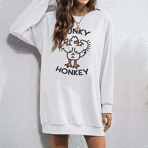 Women's Hoodie Dress Streetwear Long Print White Black Text Duck Daily Crew Neck Long Sleeve S M L XL XXL
Women's Hoodie Dress Streetwear Long Print White Black Text Duck Daily Crew Neck Long Sleeve S M L XL XXL