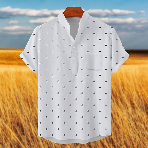 Men's Shirt 3D Print Polka Dot Stand Collar Street Casual Button-Down Print Short Sleeve Tops Designer Casual Fashion Breathable White / Summer
Men's Shirt 3D Print Polka Dot Stand Collar Street Casual Button-Down Print Short Sleeve Tops Designer Casual Fashion Breathable White / Summer