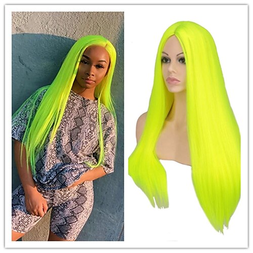 Women's Long Straight Wig Hair Synthetic Natural Cosplay Party Neon Green Heat Resistant Daily Natural HairlineWigs
Women's Long Straight Wig Hair Synthetic Natural Cosplay Party Neon Green Heat Resistant Daily Natural HairlineWigs