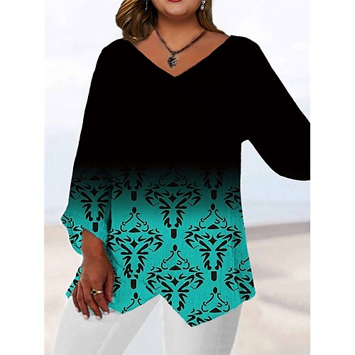 Women's Plus Size Tops Blouse Shirt Floral Geometry Print Long Sleeve V Neck Casual Daily Going out Polyester Fall Winter Blue / 3D Print
Women's Plus Size Tops Blouse Shirt Floral Geometry Print Long Sleeve V Neck Casual Daily Going out Polyester Fall Winter Blue / 3D Print