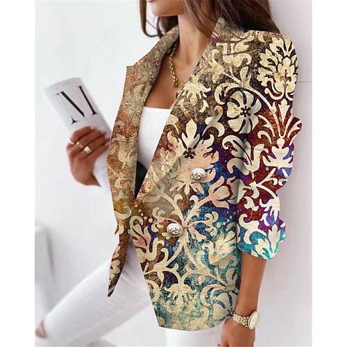 Women's Blazer Office Work Fall Winter Regular Coat Regular Fit Breathable Stylish Formal Jacket Long Sleeve Floral with Pockets Yellow
Women's Blazer Office Work Fall Winter Regular Coat Regular Fit Breathable Stylish Formal Jacket Long Sleeve Floral with Pockets Yellow
