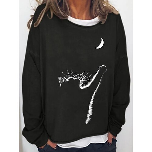 Women's Pullover Basic Casual Print Green Black Khaki Cat Animal Loose Casual Crew Neck Long Sleeve S M L XL XXL 3XL
Women's Pullover Basic Casual Print Green Black Khaki Cat Animal Loose Casual Crew Neck Long Sleeve S M L XL XXL 3XL
