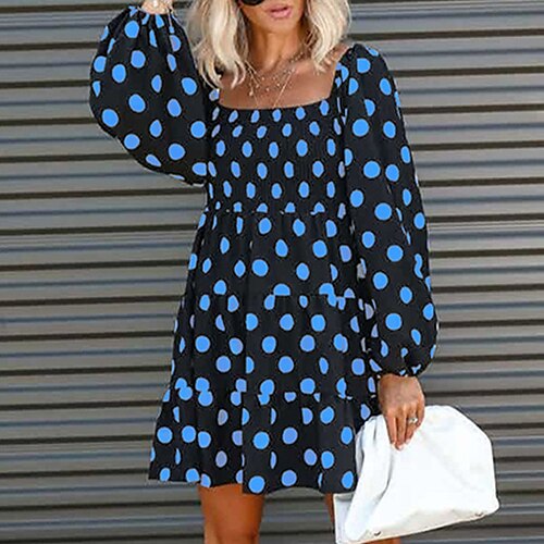 Women's A Line Dress Swing Dress Short Mini Dress Black Blue Pink Yellow Long Sleeve Polka Dot Ruffle Print Fall Winter Square Neck Casual Vacation Modern Slim 2022 S M L XL XXL / Casual Dress
Women's A Line Dress Swing Dress Short Mini Dress Black Blue Pink Yellow Long Sleeve Polka Dot Ruffle Print Fall Winter Square Neck Casual Vacation Modern Slim 2022 S M L XL XXL / Casual Dress