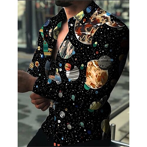 Men's Shirt 3D Print Galaxy Turndown Street Casual Button-Down Print Long Sleeve Tops Designer Casual Fashion Breathable Black
Men's Shirt 3D Print Galaxy Turndown Street Casual Button-Down Print Long Sleeve Tops Designer Casual Fashion Breathable Black