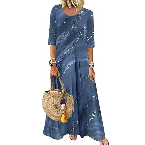 Women's A Line Dress Chiffon Dress Maxi long Dress Gray Dark Blue Half Sleeve Color Gradient Ruched Print Fall Spring Round Neck Casual Loose 2022 S M L XL XXL
Women's A Line Dress Chiffon Dress Maxi long Dress Gray Dark Blue Half Sleeve Color Gradient Ruched Print Fall Spring Round Neck Casual Loose 2022 S M L XL XXL