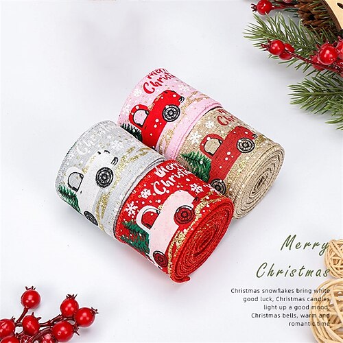 4 Colors 4 Yard Christmas Tree Festival / Party Silk Ribbon for Gift Decoration Party 2 Inch Width 4 Roll
4 Colors 4 Yard Christmas Tree Festival / Party Silk Ribbon for Gift Decoration Party 2 Inch Width 4 Roll