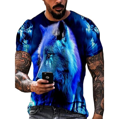 Men's Unisex T shirt Tee Wolf Graphic Prints Crew Neck Blue Short Sleeve 3D Print Outdoor Street Print Tops Sports Designer Casual Big and Tall / Summer / Summer
Men's Unisex T shirt Tee Wolf Graphic Prints Crew Neck Blue Short Sleeve 3D Print Outdoor Street Print Tops Sports Designer Casual Big and Tall / Summer / Summer