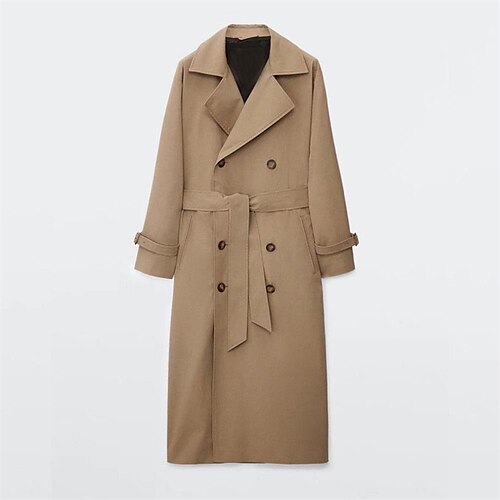 Women's Trench Coat Windproof Warm Outdoor Work Office / Career Shopping Lace up Button Pocket Double Breasted Lapel Vintage OL Style Elegant Solid Color Regular Fit Outerwear Long Sleeve Winter Fall
Women's Trench Coat Windproof Warm Outdoor Work Office / Career Shopping Lace up Button Pocket Double Breasted Lapel Vintage OL Style Elegant Solid Color Regular Fit Outerwear Long Sleeve Winter Fall