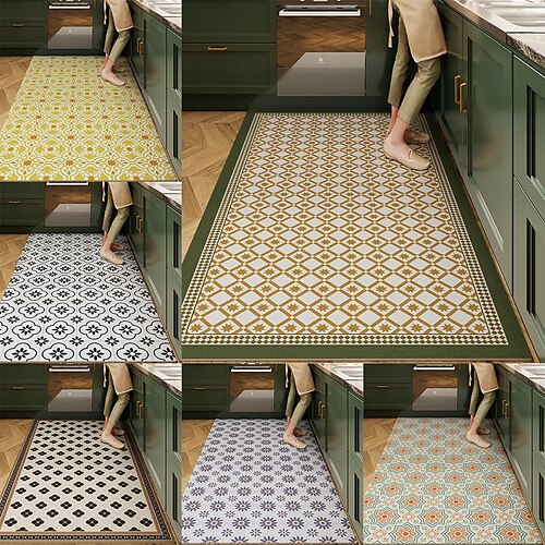 Vintage Kitchen Mat Kitchen Rug Runner,Perfect for Kitchen, Bathroom, Living Room, Soft, PVC Material, Non-Slip, Easy Clean Machine Washable Floor Runner
Vintage Kitchen Mat Kitchen Rug Runner,Perfect for Kitchen, Bathroom, Living Room, Soft, PVC Material, Non-Slip, Easy Clean Machine Washable Floor Runner