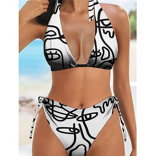 Women's Swimwear Bikini 2 Piece Normal Swimsuit Halter Open Back Printing Abstract White Halter V Wire Bathing Suits Sexy Vacation Fashion / Modern / New
Women's Swimwear Bikini 2 Piece Normal Swimsuit Halter Open Back Printing Abstract White Halter V Wire Bathing Suits Sexy Vacation Fashion / Modern / New