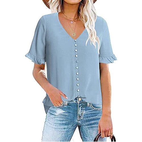 Women's T shirt Tee Plain Casual Daily Holiday T shirt Tee Short Sleeve Patchwork V Neck Basic White Black Pink S
Women's T shirt Tee Plain Casual Daily Holiday T shirt Tee Short Sleeve Patchwork V Neck Basic White Black Pink S