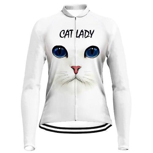 21Grams Women's Cycling Jersey Long Sleeve Bike Top with 3 Rear Pockets Mountain Bike MTB Road Bike Cycling Quick Dry Moisture Wicking White Cat Sports Clothing Apparel / Stretchy / Athleisure
21Grams Women's Cycling Jersey Long Sleeve Bike Top with 3 Rear Pockets Mountain Bike MTB Road Bike Cycling Quick Dry Moisture Wicking White Cat Sports Clothing Apparel / Stretchy / Athleisure