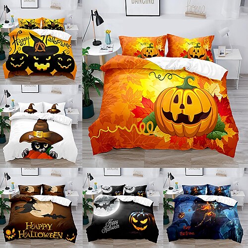 3-Piece Halloween Decoration Duvet Cover Set Hotel Bedding Sets Comforter Cover Include 1 Duvet Cover, 2 Pillowcases for Double/Queen/King(1 Pillowcase for Twin/Single)
3-Piece Halloween Decoration Duvet Cover Set Hotel Bedding Sets Comforter Cover Include 1 Duvet Cover, 2 Pillowcases for Double/Queen/King(1 Pillowcase for Twin/Single)