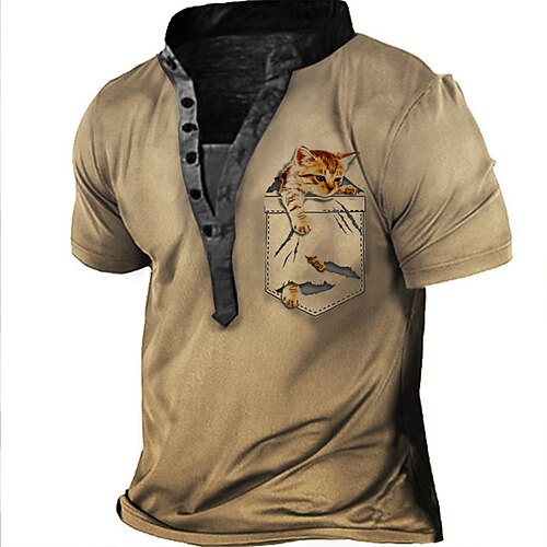 Men's Henley Shirt T shirt Tee Tee Graphic Cartoon Stand Collar Blue Brown Gray 3D Print Plus Size Outdoor Daily Short Sleeve Button-Down Print Clothing Apparel Basic Designer Casual Big and Tall
Men's Henley Shirt T shirt Tee Tee Graphic Cartoon Stand Collar Blue Brown Gray 3D Print Plus Size Outdoor Daily Short Sleeve Button-Down Print Clothing Apparel Basic Designer Casual Big and Tall