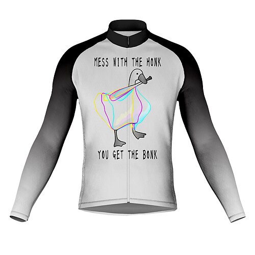 21Grams Men's Cycling Jersey Long Sleeve Bike Top with 3 Rear Pockets Mountain Bike MTB Road Bike Cycling Breathable Quick Dry Moisture Wicking Reflective Strips White Animal Honk Your Horn Polyester
21Grams Men's Cycling Jersey Long Sleeve Bike Top with 3 Rear Pockets Mountain Bike MTB Road Bike Cycling Breathable Quick Dry Moisture Wicking Reflective Strips White Animal Honk Your Horn Polyester