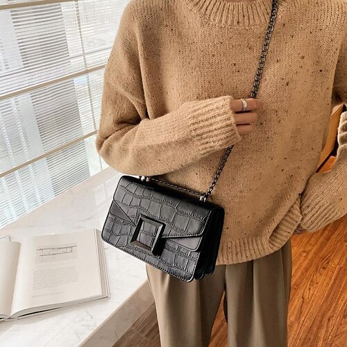Women's Crossbody Bag Shoulder Bag PU Leather Chain Solid Color Daily Outdoor Creamy-white Black khaki
Women's Crossbody Bag Shoulder Bag PU Leather Chain Solid Color Daily Outdoor Creamy-white Black khaki