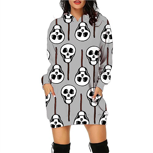 Damen Sweatkleid Etuikleid Schwarz Purpur Beige Langarm Totenkopf Motiv Bedruckt Winter Herbst Mit Kapuze winterkleider damen Wochenende herbstkleider Lockere Passform 2022 S M L XL 2XL 3XL 4XL 5XL
Damen Sweatkleid Etuikleid Schwarz Purpur Beige Langarm Totenkopf Motiv Bedruckt Winter Herbst Mit Kapuze winterkleider damen Wochenende herbstkleider Lockere Passform 2022 S M L XL 2XL 3XL 4XL 5XL