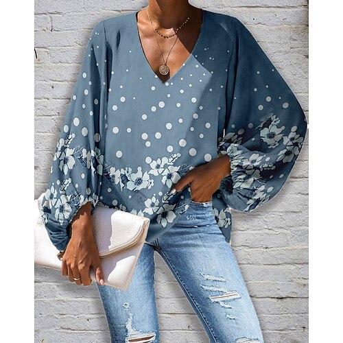 Women's Shirt Floral Daily Weekend Floral Shirt 3/4 Length Sleeve Print V Neck Casual Streetwear Blue Purple S / 3D Print
Women's Shirt Floral Daily Weekend Floral Shirt 3/4 Length Sleeve Print V Neck Casual Streetwear Blue Purple S / 3D Print