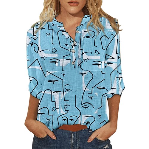 Women's Blouse Geometric Leopard Daily Weekend Blouse Shirt 3/4 Length Sleeve Print V Neck Casual Green Black Blue S
Women's Blouse Geometric Leopard Daily Weekend Blouse Shirt 3/4 Length Sleeve Print V Neck Casual Green Black Blue S