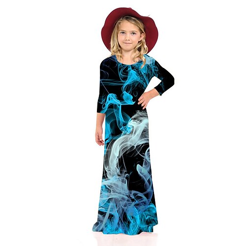 Kids Little Girls' Dress Graphic Shift Dress Daily Holiday Vacation Print Blue Maxi 3/4 Length Sleeve Casual Cute Sweet Dresses Fall Winter Regular Fit 2-8 Years
Kids Little Girls' Dress Graphic Shift Dress Daily Holiday Vacation Print Blue Maxi 3/4 Length Sleeve Casual Cute Sweet Dresses Fall Winter Regular Fit 2-8 Years