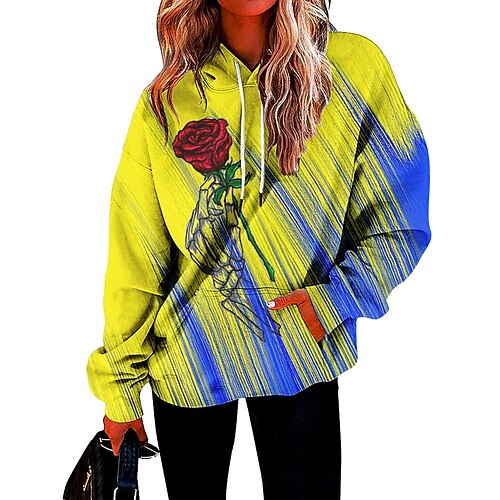 Women's Pullover Hoodie Sweatshirt Pullover Flower Print Daily Weekend 3D Print Streetwear Casual Clothing Apparel Hoodies Sweatshirts Loose Fit Blue Pink
Women's Pullover Hoodie Sweatshirt Pullover Flower Print Daily Weekend 3D Print Streetwear Casual Clothing Apparel Hoodies Sweatshirts Loose Fit Blue Pink