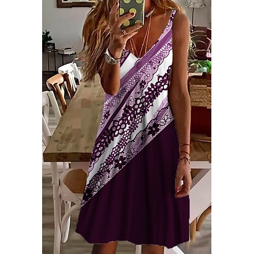 Women's Casual Dress A Line Dress Knee Length Dress Purple Sleeveless Striped Print Print Spring Summer Spaghetti Strap Stylish Fashion 2022 S M L XL 2XL 3XL 4XL 5XL / 3D Print
Women's Casual Dress A Line Dress Knee Length Dress Purple Sleeveless Striped Print Print Spring Summer Spaghetti Strap Stylish Fashion 2022 S M L XL 2XL 3XL 4XL 5XL / 3D Print