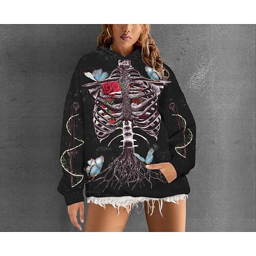 Women's Pullover Hoodie Sweatshirt Skull Skeleton Front Pocket Print Halloween Sports 3D Print Active Streetwear Hoodies Sweatshirts Green Black Blue
Women's Pullover Hoodie Sweatshirt Skull Skeleton Front Pocket Print Halloween Sports 3D Print Active Streetwear Hoodies Sweatshirts Green Black Blue