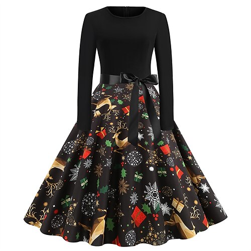 Women's Christmas Casual Dress Knee Length Dress Black Long Sleeve Snowflake Tree Animal Bow Print Fall Winter Crew Neck Stylish Casual Modern 2022 S M L XL XXL
Women's Christmas Casual Dress Knee Length Dress Black Long Sleeve Snowflake Tree Animal Bow Print Fall Winter Crew Neck Stylish Casual Modern 2022 S M L XL XXL