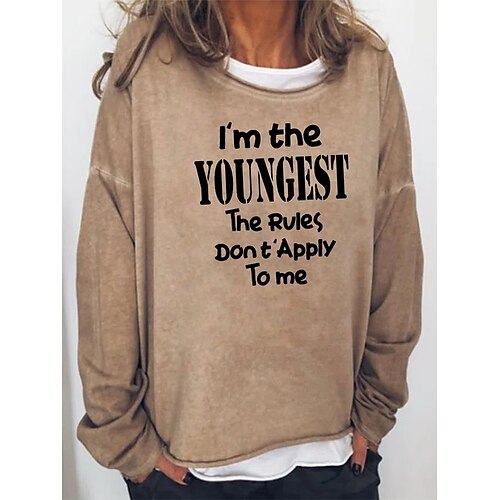 Women's Pullover Basic Casual Print Black Khaki Light Grey Letter Loose Casual Crew Neck Long Sleeve S M L XL XXL 3XL
Women's Pullover Basic Casual Print Black Khaki Light Grey Letter Loose Casual Crew Neck Long Sleeve S M L XL XXL 3XL