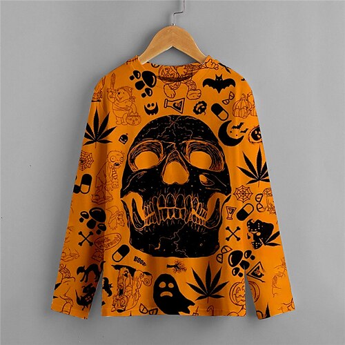 Kids Boys Halloween Sweatshirt Skull Outdoor 3D Print Long Sleeve Active 3-12 Years Winter Orange
Kids Boys Halloween Sweatshirt Skull Outdoor 3D Print Long Sleeve Active 3-12 Years Winter Orange