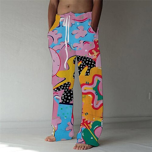 Men's Trousers Beach Pants Pocket Drawstring Elastic Waist Color Block Graphic Prints Comfort Breathable Casual Daily Holiday Streetwear Designer Pink / Spring / Summer / Elasticity
Men's Trousers Beach Pants Pocket Drawstring Elastic Waist Color Block Graphic Prints Comfort Breathable Casual Daily Holiday Streetwear Designer Pink / Spring / Summer / Elasticity