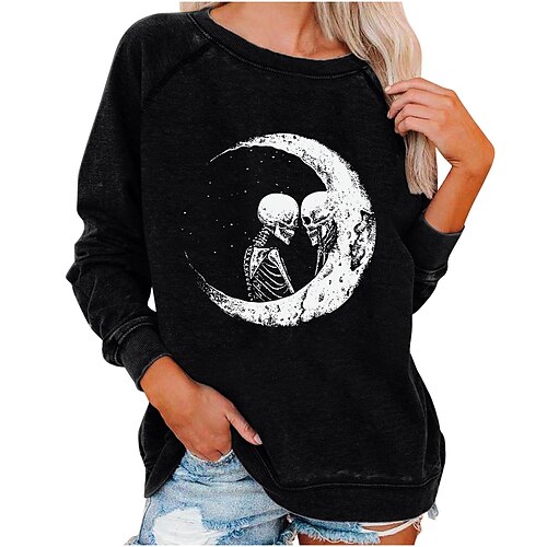 Women's Sweatshirt Pullover Skull Skeleton Print Halloween Weekend Hot Stamping Active Streetwear Clothing Apparel Hoodies Sweatshirts Black And White Black
Women's Sweatshirt Pullover Skull Skeleton Print Halloween Weekend Hot Stamping Active Streetwear Clothing Apparel Hoodies Sweatshirts Black And White Black