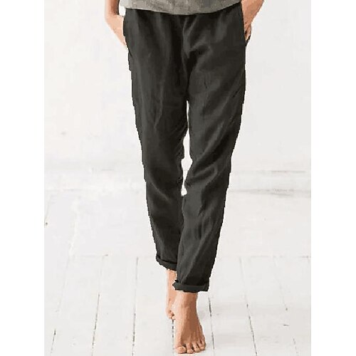 Women's Pants Trousers Linen Linen / Cotton Blend fluorescent green Black flower Blue Mid Waist Fashion Casual Weekend Side Pockets Micro-elastic Full Length Comfort Plain S M L XL 2XL
Women's Pants Trousers Linen Linen / Cotton Blend fluorescent green Black flower Blue Mid Waist Fashion Casual Weekend Side Pockets Micro-elastic Full Length Comfort Plain S M L XL 2XL