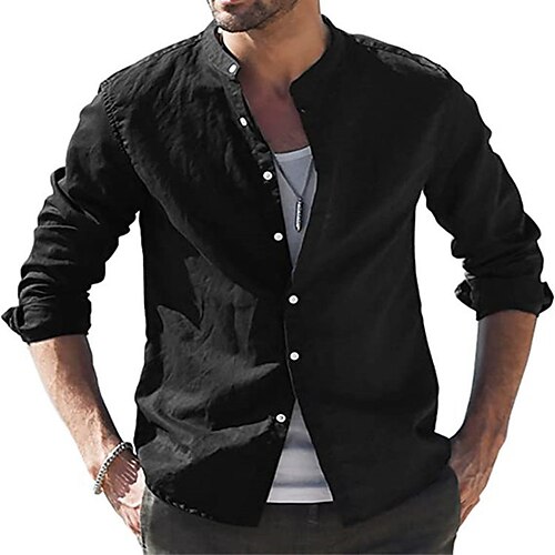 Men's Shirt Solid Color Stand Collar Wine Beige Light Blue White Black 3D Print Outdoor Street Long Sleeve Button-Down Clothing Apparel Cotton Fashion Casual Breathable Comfortable
Men's Shirt Solid Color Stand Collar Wine Beige Light Blue White Black 3D Print Outdoor Street Long Sleeve Button-Down Clothing Apparel Cotton Fashion Casual Breathable Comfortable