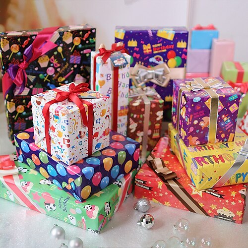 12pcs Birthday Stars Candy Happy Birthday Wrapping Paper for Gift Decoration Party 2820 inch Art paper
12pcs Birthday Stars Candy Happy Birthday Wrapping Paper for Gift Decoration Party 2820 inch Art paper
