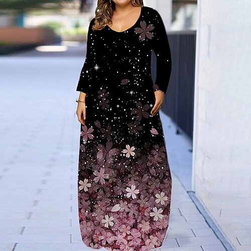Women's Plus Size Casual Dress Floral U Neck Print Long Sleeve Fall Spring Casual Vintage Maxi long Dress Causal Daily Dress
Women's Plus Size Casual Dress Floral U Neck Print Long Sleeve Fall Spring Casual Vintage Maxi long Dress Causal Daily Dress