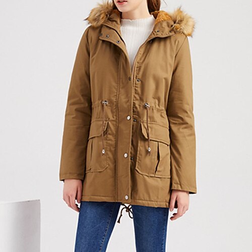 Women's Winter Jacket Winter Coat Parka Windproof Warm Outdoor Street Daily Vacation Zipper Pocket Drawstring Fur Collar Zipper Hoodie Neutral Casual Daily Modern Street Style Color Block Regular Fit
Women's Winter Jacket Winter Coat Parka Windproof Warm Outdoor Street Daily Vacation Zipper Pocket Drawstring Fur Collar Zipper Hoodie Neutral Casual Daily Modern Street Style Color Block Regular Fit