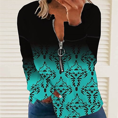 Women's Plus Size Tops Pullover Sweatshirt Floral Zipper Print Long Sleeve Round Neck Streetwear Daily Vacation Polyester Fall Winter Green Navy Blue
Women's Plus Size Tops Pullover Sweatshirt Floral Zipper Print Long Sleeve Round Neck Streetwear Daily Vacation Polyester Fall Winter Green Navy Blue