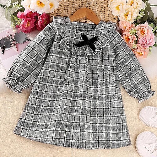 Kids Little Girls' Dress Plaid A Line Dress Daily Gray Asymmetrical Long Sleeve Princess Sweet Dresses Fall Winter Regular Fit 2-6 Years
Kids Little Girls' Dress Plaid A Line Dress Daily Gray Asymmetrical Long Sleeve Princess Sweet Dresses Fall Winter Regular Fit 2-6 Years