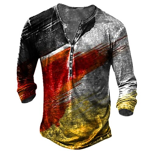 Men's T shirt Tee Henley Shirt Tee Graphic Color Block Henley Red 3D Print Plus Size Outdoor Daily Long Sleeve Button-Down Print Clothing Apparel Basic Designer Classic Comfortable / Sports
Men's T shirt Tee Henley Shirt Tee Graphic Color Block Henley Red 3D Print Plus Size Outdoor Daily Long Sleeve Button-Down Print Clothing Apparel Basic Designer Classic Comfortable / Sports
