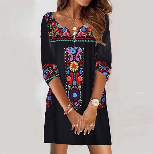 Femme Robe casual manche longue Hiver Automne Zippé Imprimer Floral Col V 2022 Noir Gris Blanche XS S M L XL 2XL 3XL 4XL 5XL 6XL
Femme Robe casual manche longue Hiver Automne Zippé Imprimer Floral Col V 2022 Noir Gris Blanche XS S M L XL 2XL 3XL 4XL 5XL 6XL