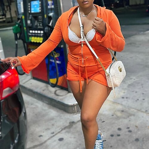 Women's Romper Drawstring Zipper Solid Color Hooded Casual Daily Going out Regular Fit Long Sleeve Purple Fuchsia Orange S M L Fall
Women's Romper Drawstring Zipper Solid Color Hooded Casual Daily Going out Regular Fit Long Sleeve Purple Fuchsia Orange S M L Fall