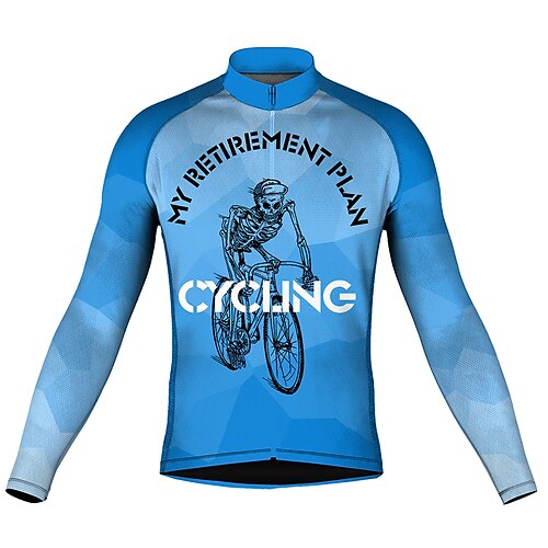 21Grams Men's Cycling Jersey Long Sleeve Bike Top with 3 Rear Pockets Mountain Bike MTB Road Bike Cycling Breathable Quick Dry Moisture Wicking Reflective Strips Blue Skull Polyester Spandex Sports
21Grams Men's Cycling Jersey Long Sleeve Bike Top with 3 Rear Pockets Mountain Bike MTB Road Bike Cycling Breathable Quick Dry Moisture Wicking Reflective Strips Blue Skull Polyester Spandex Sports
