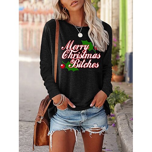 Women's Pullover Casual Christmas Green Black Blue Letter Christmas Round Neck Long Sleeve S M L XL XXL 3XL
Women's Pullover Casual Christmas Green Black Blue Letter Christmas Round Neck Long Sleeve S M L XL XXL 3XL