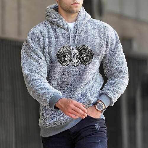 Men's Hoodie Pullover Fleece Graphic Animal Front Pocket Print Daily Holiday Going out Hot Stamping Cotton Basic Casual Hoodies Sweatshirts Light Grey
Men's Hoodie Pullover Fleece Graphic Animal Front Pocket Print Daily Holiday Going out Hot Stamping Cotton Basic Casual Hoodies Sweatshirts Light Grey