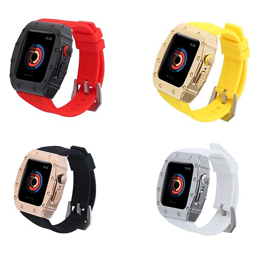 1pc Smart Watch Band Compatible with Apple iWatch 38mm Series 3/2/1 42mm Series 3/2/1 40mm Series 6/5/4 / SE Metal Soft Silicone Waterproof Adjustable Breathable SmartWatch Band with Case for iWatch
1pc Smart Watch Band Compatible with Apple iWatch 38mm Series 3/2/1 42mm Series 3/2/1 40mm Series 6/5/4 / SE Metal Soft Silicone Waterproof Adjustable Breathable SmartWatch Band with Case for iWatch